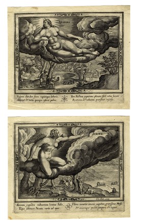  Anonimo del XVII secolo : Aurora, Meridies, Vespera, Nox (Le quattro parti del giorno).  - Auction Ancient, modern and contemporary art - Libreria Antiquaria Gonnelli - Casa d'Aste - Gonnelli Casa d'Aste