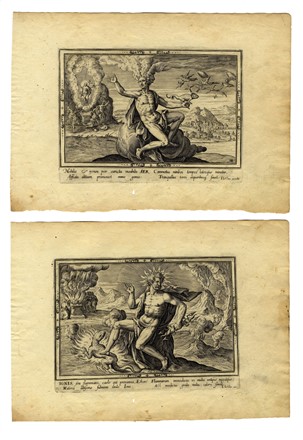  Adriaen Collaert  (Anversa, 1560 - 1618) [da] : Terra, Aqua, Aer, Ignis (I quattro elementi).  - Auction Ancient, modern and contemporary art - Libreria Antiquaria Gonnelli - Casa d'Aste - Gonnelli Casa d'Aste