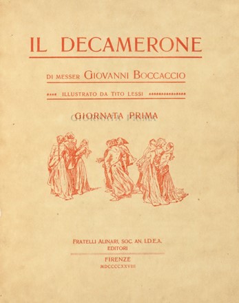  Boccaccio Giovanni : Il decamerone [...] illustrato da Tito Lessi.  Tito Lessi  (Firenze, 1858 - 1917)  - Asta Libri, manoscritti e riviste [ASTA A TEMPO] - Libreria Antiquaria Gonnelli - Casa d'Aste - Gonnelli Casa d'Aste