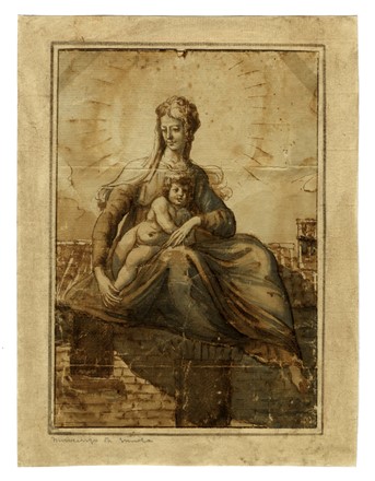  Innocenzo di Pietro Francucci da Imola (Innocenzo da Imola)  (Imola,, 1490 - Bologna,, 1550) [attribuito a] : Madonna col Bambino sullo sfondo di tetti di citt.  - Asta Arte antica, moderna e contemporanea - Libreria Antiquaria Gonnelli - Casa d'Aste - Gonnelli Casa d'Aste