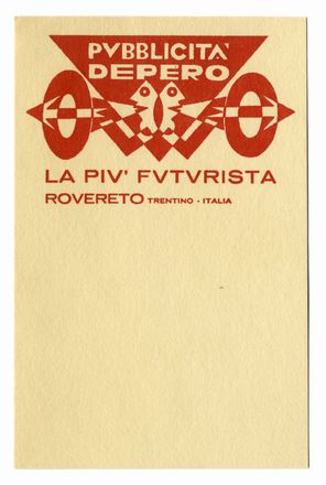  Fortunato Depero  (Fondo, 1892 - Rovereto, 1960) : Pubblicità Depero. La più futurista.  - Auction Ancient, modern and contemporary art - Libreria Antiquaria Gonnelli - Casa d'Aste - Gonnelli Casa d'Aste