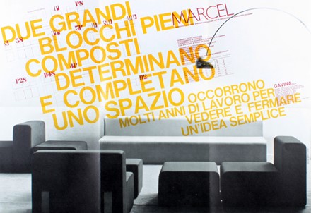  Dino Gavina  (San Giovanni in Persiceto, 1922 - Bologna, 2007) : Raccolta di opuscoli, cataloghi, cartoline pubblicitarie, manifesti di Dino Gavina e Gavina spa.  - Auction Ancient, modern and contemporary art - Libreria Antiquaria Gonnelli - Casa d'Aste - Gonnelli Casa d'Aste