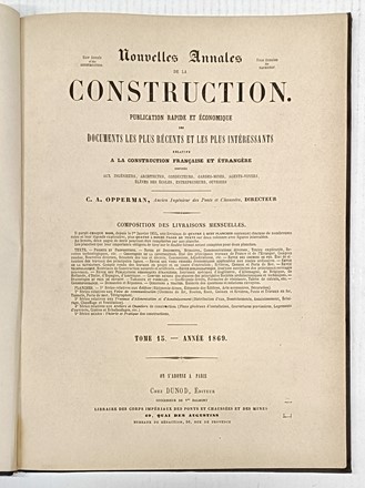 Nouvelles Annales de la Construction. Publication rapide et �conomique des documents [...] relatifs � la construction fran�aise et �trang�re. Periodici e Riviste, Ingegneria, Collezionismo e Bibliografia, Scienze tecniche e matematiche  - Auction Books, autographs & manuscripts [timed auction] - Libreria Antiquaria Gonnelli - Casa d'Aste - Gonnelli Casa d'Aste