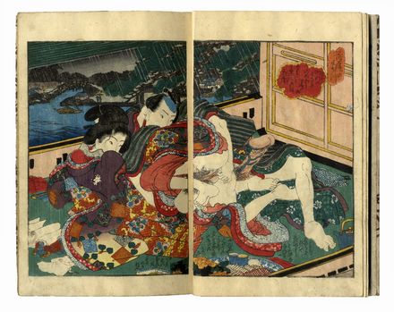 Koikawa Shozan  (1821 - 1907) : Haru no neya otogi-bunko.  Utagawa Kunimori II  (1827 - 1899)  - Asta Arte antica, moderna e contemporanea - Libreria Antiquaria Gonnelli - Casa d'Aste - Gonnelli Casa d'Aste