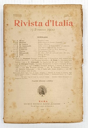 Rivista d'Italia. Periodici e Riviste, Letteratura, Scienze naturali, Arte, Collezionismo e Bibliografia  - Auction Books, autographs & manuscripts [timed auction] - Libreria Antiquaria Gonnelli - Casa d'Aste - Gonnelli Casa d'Aste