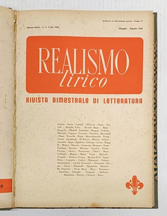 Realt�, (poi) Realismo lirico. Rivista bimestrale di letteratura. Periodici e Riviste, Letteratura, Collezionismo e Bibliografia  Aldo Capasso  - Auction Books, autographs & manuscripts [timed auction] - Libreria Antiquaria Gonnelli - Casa d'Aste - Gonnelli Casa d'Aste