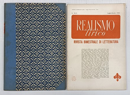 Realt�, (poi) Realismo lirico. Rivista bimestrale di letteratura. Periodici e Riviste, Letteratura, Collezionismo e Bibliografia  Aldo Capasso  - Auction Books, autographs & manuscripts [timed auction] - Libreria Antiquaria Gonnelli - Casa d'Aste - Gonnelli Casa d'Aste