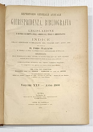 Il Foro Italiano. Repertorio generale annuale di Giurisprudenza, Bibliografia e Legislazione in materia di diritto civile, commerciale, penale e amministrativo.  - Asta Libri, manoscritti e riviste [ASTA A TEMPO] - Libreria Antiquaria Gonnelli - Casa d'Aste - Gonnelli Casa d'Aste