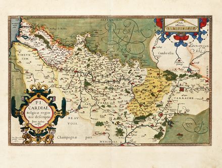  Abraham Ortelius  (Anversa, 1527 - 1598) : Artois /ARTESIA. Iacobo Surhonio Montano auctore.  - Auction Ancient, modern and contemporary art - Libreria Antiquaria Gonnelli - Casa d'Aste - Gonnelli Casa d'Aste