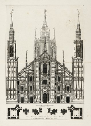  Pierre Mortier  (Leida,, 1661 - Amsterdam,, 1711) : Il Duome di Milano. Veue du cost de l'Eglise de S.t Ambroise qu'on Apelle le Dome de Milan / Face de l'Eglise de S.t Ambroise qu'on Apelle le Dome de Milan.  - Asta Arte antica, moderna e contemporanea - Libreria Antiquaria Gonnelli - Casa d'Aste - Gonnelli Casa d'Aste