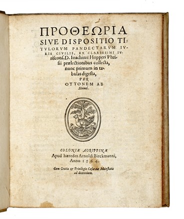  Hoevel Otto (von) : Protheoria sive Dispositio titulorum Pandectarum iuris civilis. Diritto, Storia, Diritto e Politica  - Auction Books, autographs & manuscripts [timed auction] - Libreria Antiquaria Gonnelli - Casa d'Aste - Gonnelli Casa d'Aste