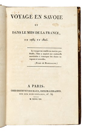  La Bedoyere Henry (de) : Voyage en Savoie et dans le midi de la France, en 1084. Geografia e viaggi  - Auction Books, autographs & manuscripts [timed auction] - Libreria Antiquaria Gonnelli - Casa d'Aste - Gonnelli Casa d'Aste
