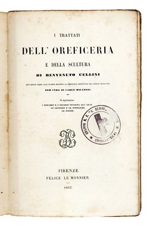  Morelli Jacopo : Notizia d'opere di disegno nella prima met del secolo XVI esistenti in Padova Cremona Milano Pavia Bergamo Crema e Venezia... Arte, Arti applicate - arredamento - ceramiche - ornamenti, Arte  Benvenuto Cellini  - Auction Books, autographs & manuscripts [timed auction] - Libreria Antiquaria Gonnelli - Casa d'Aste - Gonnelli Casa d'Aste