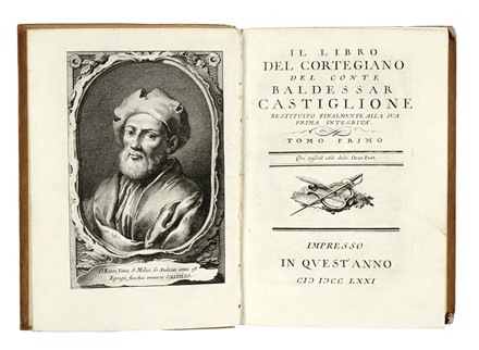  Castiglione Baldassarre : Il Libro del Cortegiano [...] restituito finalmente alla sua prima integrit. Tomo primo (-secondo).  Luigi Pulci  - Asta Libri, autografi e manoscritti - Libreria Antiquaria Gonnelli - Casa d'Aste - Gonnelli Casa d'Aste