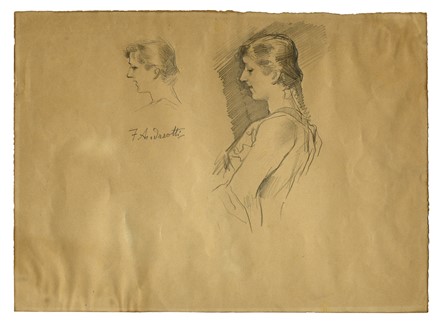  Federico Andreotti  (Firenze, 1847 - 1930) : Lotto composto di 2 disegni.  - Asta Arte Moderna e Contemporanea - Libreria Antiquaria Gonnelli - Casa d'Aste - Gonnelli Casa d'Aste