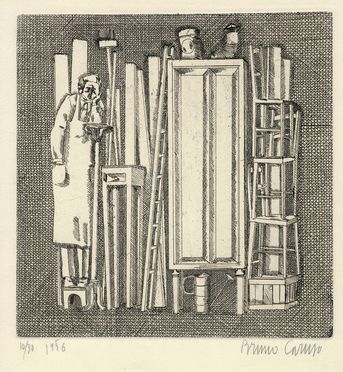  Franco Gentilini  (Faenza, 1909 - Roma, 1981) : La città.  Bruno Caruso  (Palermo, 1927 - Roma, 2018)  - Auction Modern and Contemporary Art - Libreria Antiquaria Gonnelli - Casa d'Aste - Gonnelli Casa d'Aste