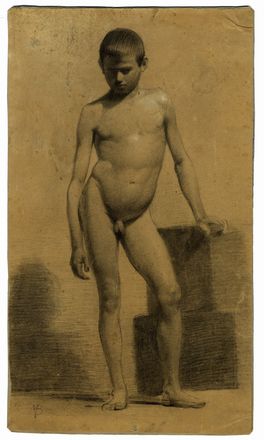  Anonimo del XIX secolo : Lotto composto di 3 nudi maschili.  - Auction Modern and Contemporary Art - Libreria Antiquaria Gonnelli - Casa d'Aste - Gonnelli Casa d'Aste