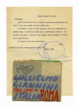  Pitigrilli [pseud. di Dino Segre] : Raccolta di 4 lettere (autografe e dattiloscritte con firme autografe), 8 cartoline autografe e 2 testi dattiloscritti. Arte  - Auction Books, autographs & manuscripts - Libreria Antiquaria Gonnelli - Casa d'Aste - Gonnelli Casa d'Aste