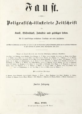 Faust. Poligrafisch-illustrirte Zeitschrift fur Kunst, Wissenschaft, Industrie und geselliges Leben...  - Asta Libri, autografi e manoscritti - Libreria Antiquaria Gonnelli - Casa d'Aste - Gonnelli Casa d'Aste