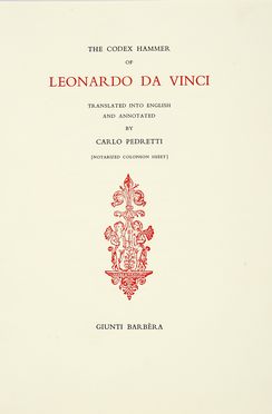  Leonardo da Vinci : The Codex Hammer [...] by Carlo Pedretti... Facsimili, Collezionismo e Bibliografia  - Auction Books, autographs & manuscripts - Libreria Antiquaria Gonnelli - Casa d'Aste - Gonnelli Casa d'Aste