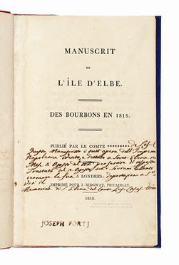 Manuscrit de l'Ile d'Elbe. Des Bourbons en 1815.  - Asta Libri, autografi e manoscritti - Libreria Antiquaria Gonnelli - Casa d'Aste - Gonnelli Casa d'Aste