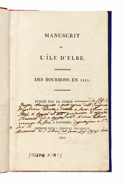 Manuscrit de l'Ile d'Elbe. Des Bourbons en 1815. Storia locale, Storia, Diritto e Politica  - Auction Books, autographs & manuscripts - Libreria Antiquaria Gonnelli - Casa d'Aste - Gonnelli Casa d'Aste