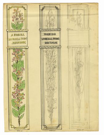  Anonimo dell'inizio del XX secolo : Lotto composto di 16 studi di legature.  - Asta Arte Moderna e Contemporanea - Libreria Antiquaria Gonnelli - Casa d'Aste - Gonnelli Casa d'Aste