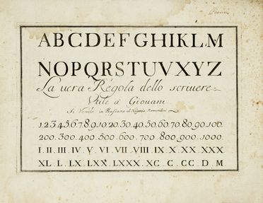  Tensini Agostino : La vera regola dello scrivere utile  giovani. Calligrafia, Arte  - Auction Books, autographs & manuscripts - Libreria Antiquaria Gonnelli - Casa d'Aste - Gonnelli Casa d'Aste