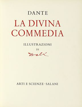  Alighieri Dante : La Divina Commedia. Illustrazioni di Dal. Libro d'Artista, Dantesca, Collezionismo e Bibliografia, Letteratura  Salvador Dal  (Figueres, 1904 - 1989)  - Auction Books, autographs & manuscripts - Libreria Antiquaria Gonnelli - Casa d'Aste - Gonnelli Casa d'Aste