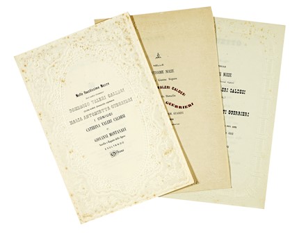 Lotto di 51 opuscoli per nozze, alcuni su carta decorata. Letteratura italiana, Storia, Letteratura, Storia, Diritto e Politica  - Auction Books, autographs & manuscripts - Libreria Antiquaria Gonnelli - Casa d'Aste - Gonnelli Casa d'Aste