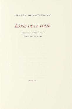  Erasmus Roterodamus : loge de la Folie...  Orio Vergani  (Milano, 1899 - Milano, 1960), Lorenzo Medici (detto il Magnifico)  - Asta Libri, autografi e manoscritti - Libreria Antiquaria Gonnelli - Casa d'Aste - Gonnelli Casa d'Aste