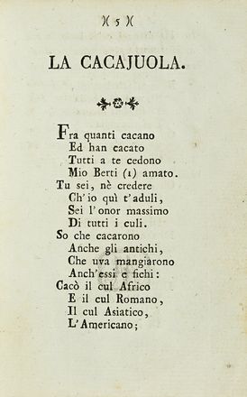  Bondi Clemente : La cacajuola.  Emanuele Antonio Cicogna  - Asta Libri, autografi e manoscritti - Libreria Antiquaria Gonnelli - Casa d'Aste - Gonnelli Casa d'Aste