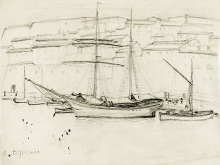  Rolf Erik von Hoerschelmann  (Dorpat, Tartu in Estonia,, 1885 - Feldafing,, 1947) : Veduta della banchina del porto di Portoferraio.  - Asta Libri, autografi e manoscritti - Libreria Antiquaria Gonnelli - Casa d'Aste - Gonnelli Casa d'Aste