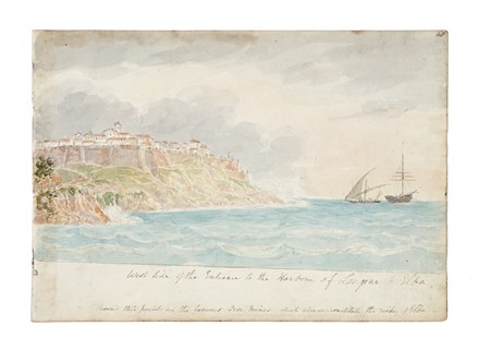  Lord William Paget  (Westminster,, 1803 - Boulogne-sur-Mer,, 1873) : Sette acquerelli con vedute di Portoferraio e Portolongone e altri scorci dell'isola d'Elba dal taccuino di viaggio di William Paget.  - Auction Books, autographs & manuscripts - Libreria Antiquaria Gonnelli - Casa d'Aste - Gonnelli Casa d'Aste