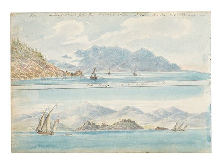  Lord William Paget  (Westminster,, 1803 - Boulogne-sur-Mer,, 1873) : Sette acquerelli con vedute di Portoferraio e Portolongone e altri scorci dell'isola d'Elba dal taccuino di viaggio di William Paget.  - Auction Books, autographs & manuscripts - Libreria Antiquaria Gonnelli - Casa d'Aste - Gonnelli Casa d'Aste