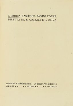 L'Eroica. Anno III. Volume III. Fascicolo I.  Francesco Nonni  (Faenza, 1885 - 1975),  [..]