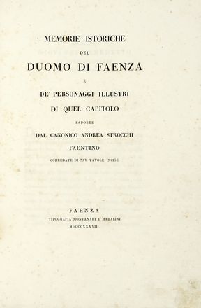  Pistocchi Giuseppe : Arco trionfale di Faenza dell'anno 1797. Suo disegno, e sua  [..]