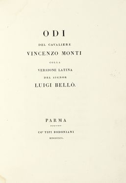  Horatius Flaccus Quintus : Satira V Traduzione italiana con rami allusivi. Bodoni,  [..]