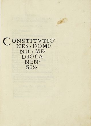 Constitutiones dominii Mediolanensis.  Francesco Grassi  - Asta Libri, autografi e manoscritti - Libreria Antiquaria Gonnelli - Casa d'Aste - Gonnelli Casa d'Aste