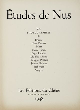  Brassa [pseud. di Dodgson Charles Lutwidge] [e altri] : Etudes de Nus. 24 photographies...  [..]