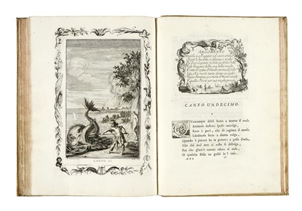  Ariosto Ludovico : Orlando furioso. Tomo I (-IV).  Pietro Antonio Novelli  (Venezia, 1729 - 1804), Giuliano Zuliani, Ferdinando Fambrini  (attivo a Lucca, 1764 ? 1780, ), Giacomo Leonardis  (1723 - 1794)  - Asta Libri, autografi e manoscritti - Libreria Antiquaria Gonnelli - Casa d'Aste - Gonnelli Casa d'Aste