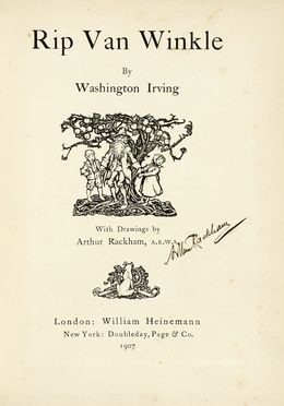  Irving Washington : Rip Van Winkle [...] with drawings by Arthur Rackham. Illustrati per l'infanzia, Letteratura  Arthur Rackham  - Auction Books, autographs & manuscripts - Libreria Antiquaria Gonnelli - Casa d'Aste - Gonnelli Casa d'Aste