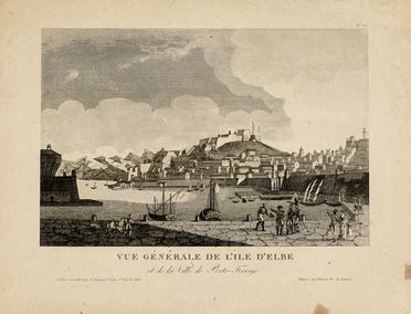  Louis Le Coeur  (attivo ca. 1784 - 1825, ) : Vue gnrale de l'le d'Elbe, de la Ville et du chteau de Porto Ferrajo.  - Asta Libri, autografi e manoscritti - Libreria Antiquaria Gonnelli - Casa d'Aste - Gonnelli Casa d'Aste