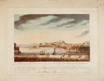  Louis Le Coeur  (attivo ca. 1784 - 1825, ) : Vue gnrale de l'le d'Elbe, de la Ville et du chteau de Porto Ferrajo.  - Asta Libri, autografi e manoscritti - Libreria Antiquaria Gonnelli - Casa d'Aste - Gonnelli Casa d'Aste