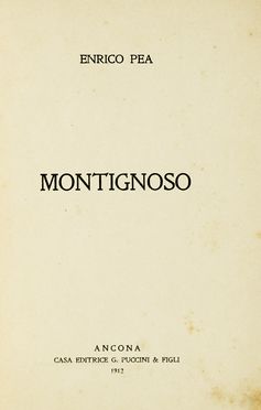  Pea Enrico : Montignoso. Letteratura italiana, Figurato, Letteratura, Collezionismo e Bibliografia  Lorenzo Viani  (Viareggio, 1882 - Ostia, 1936)  - Auction Books, autographs & manuscripts - Libreria Antiquaria Gonnelli - Casa d'Aste - Gonnelli Casa d'Aste