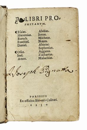 Libri prophetarum. Esaias. Hieremias. Baruch. Ezechiel. Daniel... Religione, Profezie,  [..]