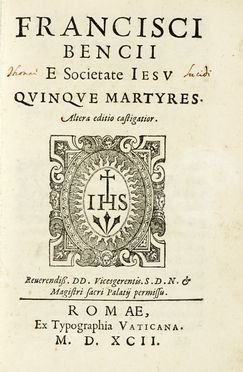  Benci Francesco : Quinque martyres. Gesuitica, Letteratura, Religione, Religione  [..]