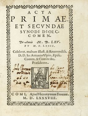 Acta primae, et secundae Synodi dioec. Comen. De annis MDLXV et MDLXXIX.  - Asta Libri, autografi e manoscritti - Libreria Antiquaria Gonnelli - Casa d'Aste - Gonnelli Casa d'Aste