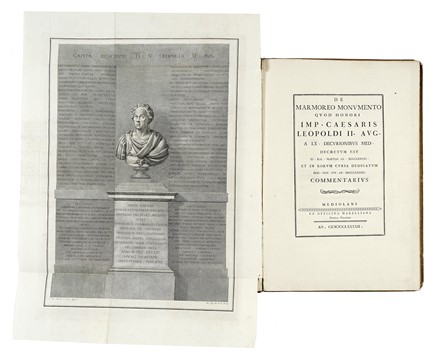  Fontana Francesco : De marmoreo monumento quod honori imp. Caesaris Leopoldi II. Storia locale, Figurato, Archeologia, Storia, Diritto e Politica, Collezionismo e Bibliografia, Arte  - Auction Books, autographs & manuscripts - Libreria Antiquaria Gonnelli - Casa d'Aste - Gonnelli Casa d'Aste