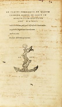  Plautus Titus Maccius : Comoediis XX quarum carmina magna ex parte in mensum suum  [..]